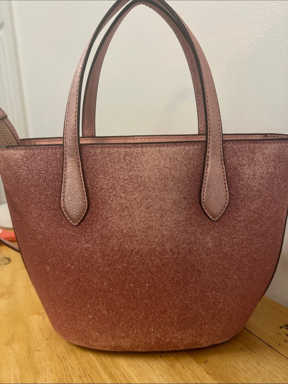 kate spade Rose Gold Glitter Crossbody Satchel